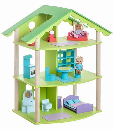 Кукольный домик – Фиолент, с мебелью 14 предметов 
